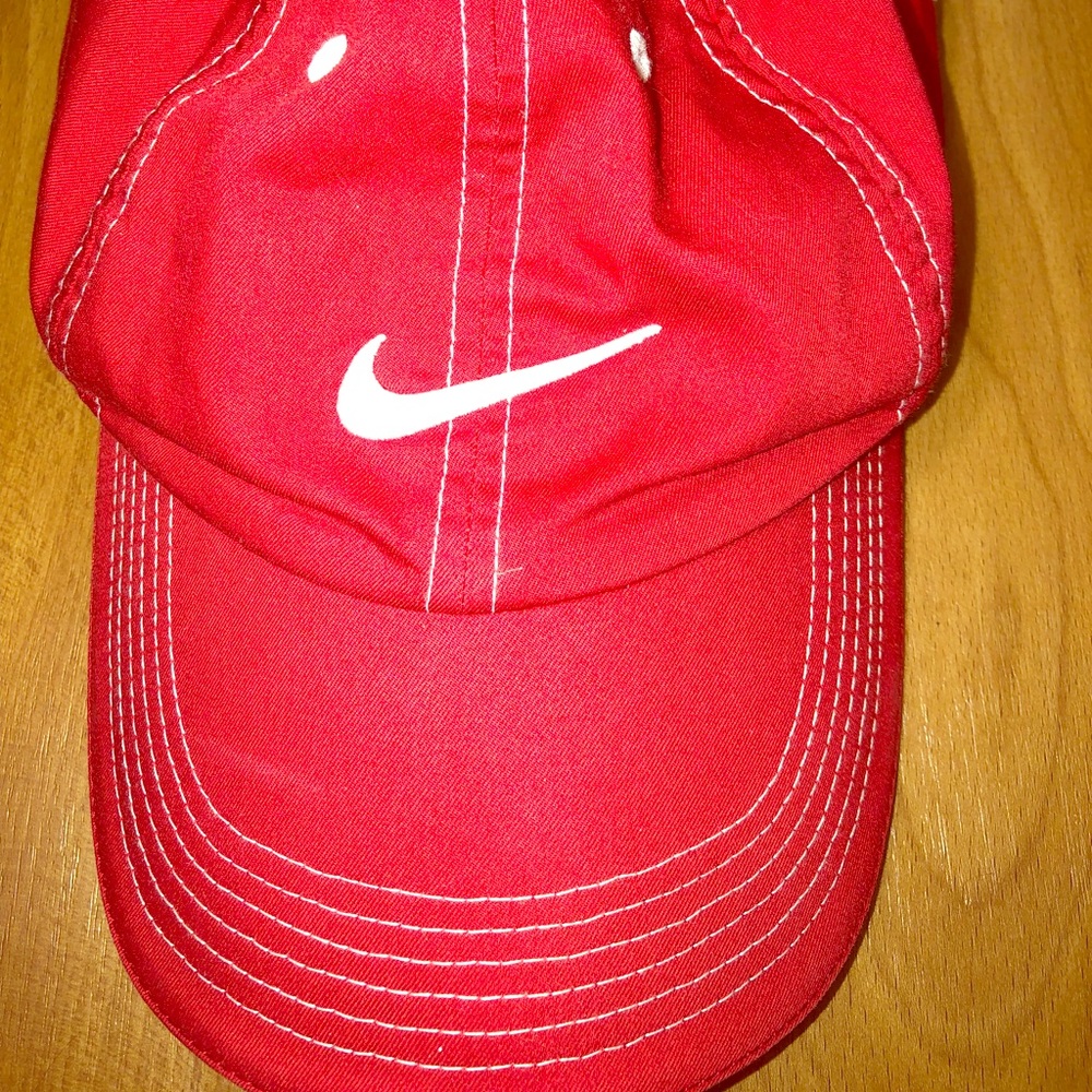 Red Nike ball cap